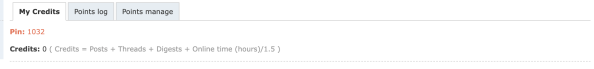 Showing my 1000 pin balance in account page