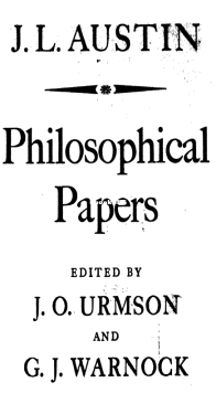 Philosophical Papers - J. L. Austin - English