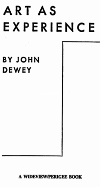 John Dewey - Art as Experience - English