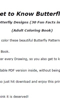 Get To Know Butterflies - Adult Coloring Book - English