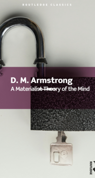 A Materialist Theory of the Mind - D. M. Armstrong - English