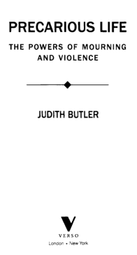 Precarious Life - Judith Butler - English