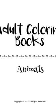 Adult Coloring Books - Animals Volume 1  - English