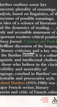 Criticism and Truth - Roland Barthes - English